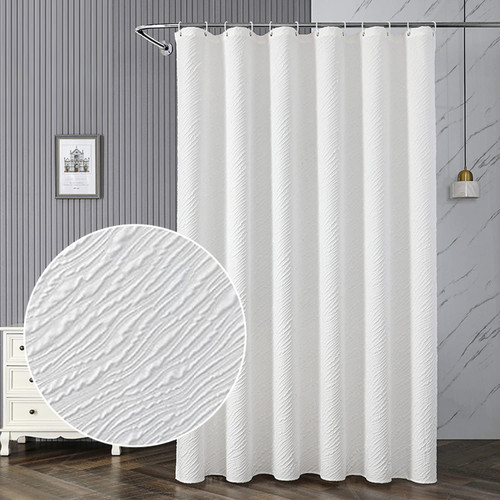 DLDER Boho Shower Curtain Marbling Long Shower Curtain 71 * 71 inchs Polyester Waterproof Fabric Shower Curtains for Bathroom Curtain Liner with Hooks Sets,Machine Washable,White