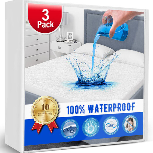 3 Pack Twin Mattress Protector Waterproof Mattress Protector Twin Mattress Pad Cover Noiseless Soft Breathable Cotton Terry Twin Mattress for Kids Pets Adults 39"x75" 3 Pack Twin Mattress Protector Waterproof Mattress Protector Twin Mattress Pad Cover Noiseless Soft Breathable Cotton Terry Twin Mattress for Kids Pets Adults 39"x75"