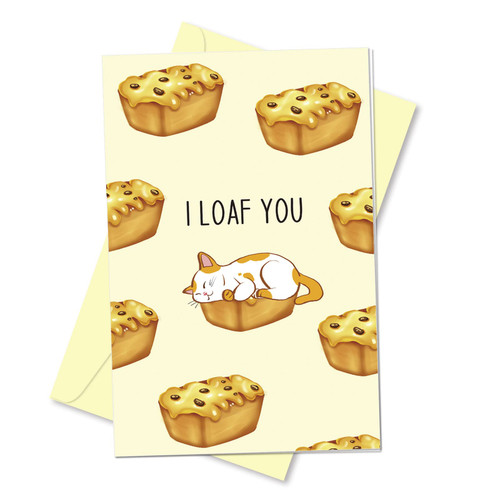 Cat I Loaf You Card for Husband, Love You Valentine's Day Card, Cute Cat Anniversary Card for Cat Lover