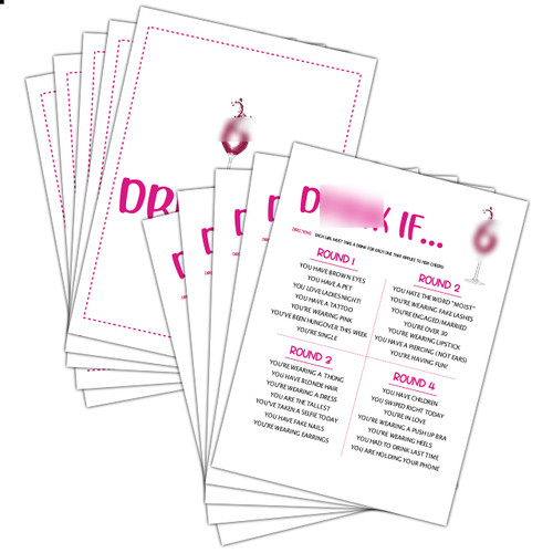 Girls Night Party Game - Ladies Night Party Games - Drink If Game Pack - Fun Girls Night In/Girls Night On - Bridal Shower or Bachelorette Party Game - Games for Adults - 30 Game Cards Girls Night Party Game - Ladies Night Party Games - Drink If Game Pack - Fun Girls Night In/Girls Night On - Bridal Shower or Bachelorette Party Game - Games for Adults - 30 Game Cards