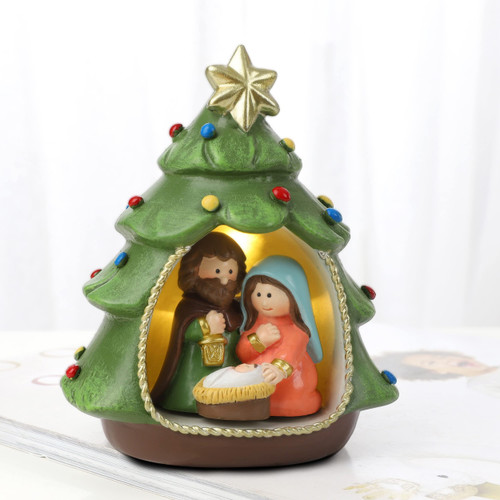 Hodao Nativity Sets for Christmas Indoor Christmas Nativity Sets Decorations Christmas Nativity Set Decor Holy Family Nativity Scene for Xmas Decor Gift - Christmas Party Home Decorations(Green)