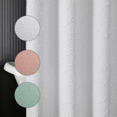 OVZME 84 Inch White Shower Curtain Waterproof Luxury Textured Shower Curtain for Bathroom, Bathroom Fabric XL Shower Curtains, 3D Embossed Modern Shower Curtain Hotel Quality - 72"x 84", White