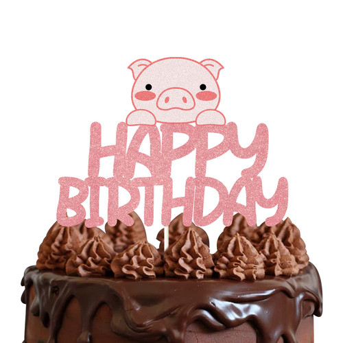Cute Pig Happy Birthday Cake Topper,Farm Animals Pig Birthday Cake Decor For Baby Shower,Animals Theme Happy Birthday Party Decorations Cute Pig Happy Birthday Cake Topper,Farm Animals Pig Birthday Cake Decor For Baby Shower,Animals Theme Happy Birthday Party Decorations