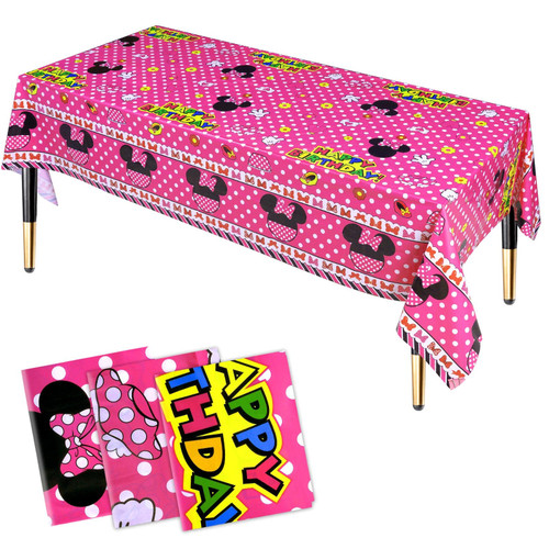 HHLCWA 3 Pack Mouse Tablecloths, Cute Mouse Plastic Table Cover for Mouse Party Supplies Birthday Decorations, 86.6 x 51.2in HHLCWA 3 Pack Mouse Tablecloths, Cute Mouse Plastic Table Cover for Mouse Party Supplies Birthday Decorations, 86.6 x 51.2in
