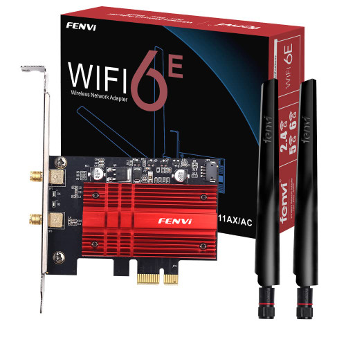 WiFi 6E AX210 PCI-E WiFi Card BT5.2 160MHz Tri-Band Expands WiFi into 6GHz/5GHz/2.4GHz 5400Mbps Gigabit AX210ngw Desktop PC PCIe Wireless Network Adapter WiFi 6E 802.11ac ax MU-MIMO for Windows 11/10