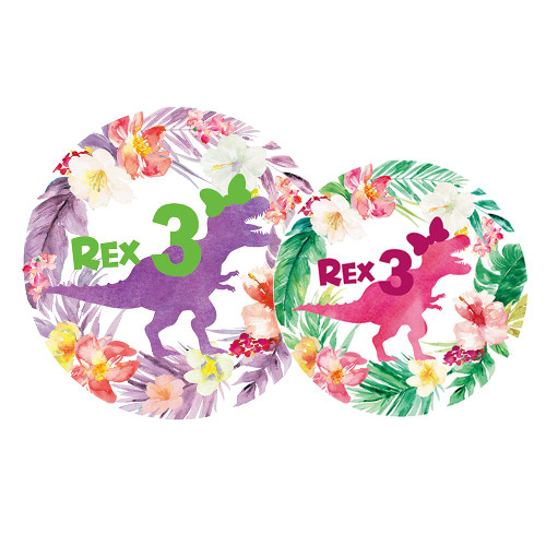 BEOXAGAR Pink Dinosaur Party Supplies 3rd Birthday,Three Dino-Rex birthday plates and napkin Girl,pink dinosaur birthday party decorations