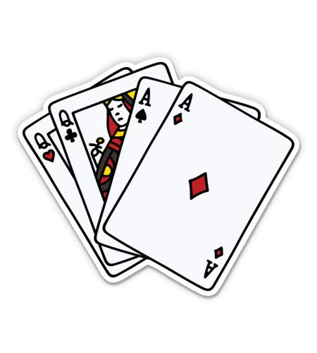 GT Graphics Express Playing Cards Queens Aces Poker Casino - 5" Vinyl Sticker - for Car Laptop I-Pad - Waterproof Decal