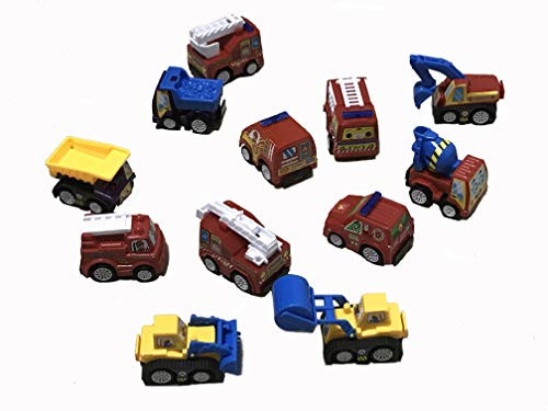 Laifaer Pull Back Vehicles,Sliding Toy Cars 12 Pack Assorted Construction Vehicles and Fire Truck Toy Fire Truck Bulldozer Cement Mixer Dumper Forklift Excavator and Road Roller Laifaer Pull Back Vehicles,Sliding Toy Cars 12 Pack Assorted Construction Vehicles and Fire Truck Toy Fire Truck Bulldozer Cement Mixer Dumper Forklift Excavator and Road Roller