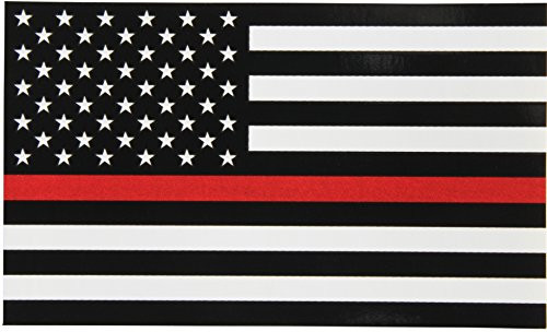 Thin Red Line Flag Decal - 3x5 in. Black White and Red American Flag Sticker for Cars Trucks and SUVs - In Support of Firefighters and EMTs (1-Pack) Thin Red Line Flag Decal - 3x5 in. Black White and Red American Flag Sticker for Cars Trucks and SUVs - In Support of Firefighters and EMTs (1-Pack)