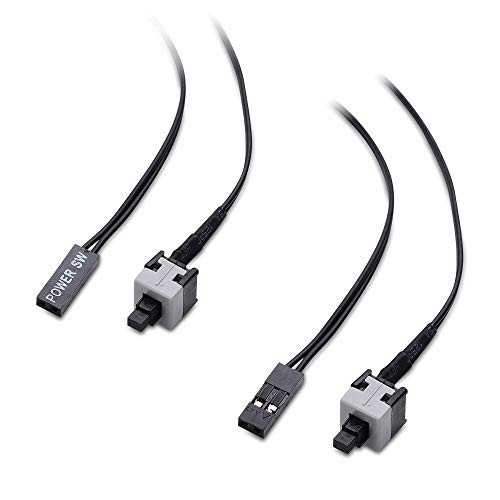 Cable Matters (2-Pack) ATX PC Motherboard 2-Pin SW Computer Switch Cord/PC Power Button with On/Off Button - 20 Inches