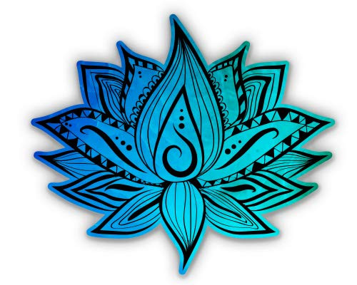 GT Graphics Express Pretty Watercolor Lotus Zen - 5" Vinyl Sticker - for Car Laptop I-Pad - Waterproof Decal