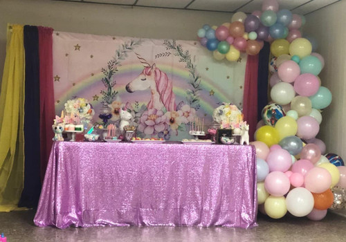 AIXHN Sequin Tablecloth Lavender 60"x120" Rectangular Sparkly Elegant Drape Sequin Tablecloth for Wedding Party Cake Dessert Events Christmas Decorations