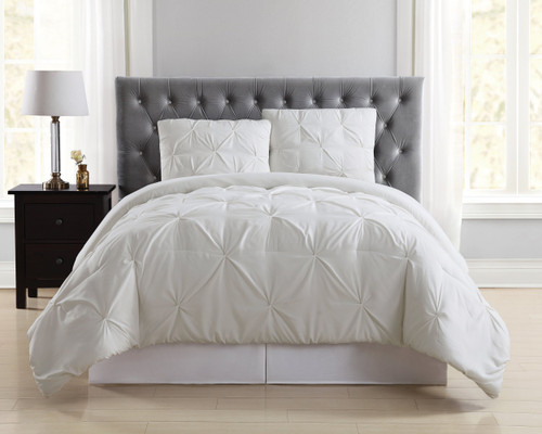 Truly Soft Everyday CS1969IVKG-1500 Pleated Comforter Set, Ivory, King