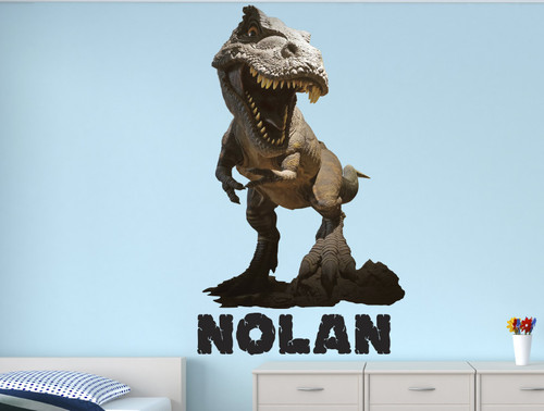 Lovely Decals World LLC Wall Decals Dinosaurs Custom Boys Name T-Rex Art for Kids Decor Sticker Vinyl LD44 (18" W x 30" H)