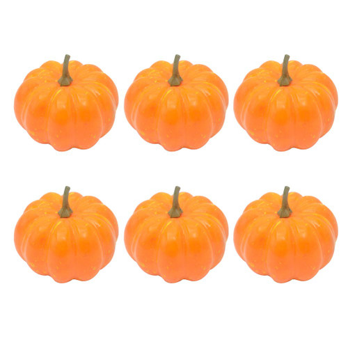 Amosfun 12pcs Artificial Pumpkins Foam Pumpkin for Halloween Fall and Thanksgiving Decoration Orange