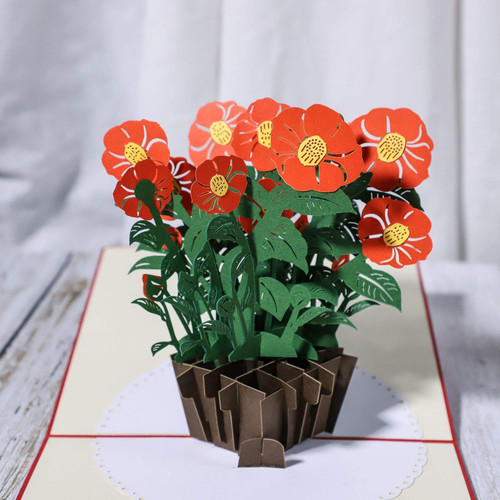yaartz 3D Pop up Card Greeting Card with Envelope and Note Tag-All Occasion Cards-Camellia