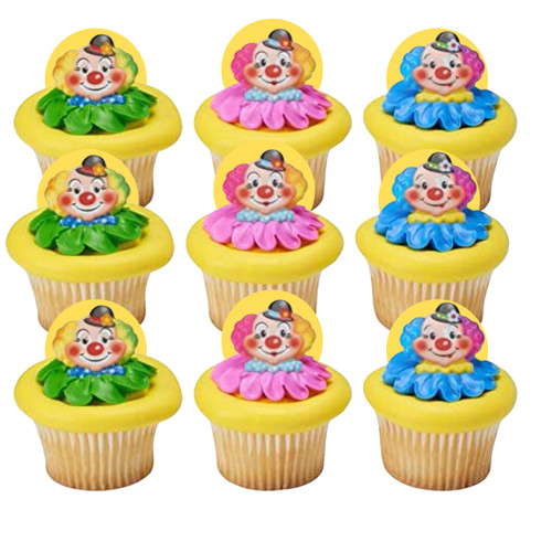 24pack Jolly Clowns Cupcake/Desert/Food Decoration Topper