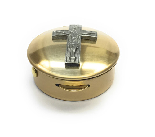 Cathedral Art Metal Co., Inc. Cathedral Art (Abbey & CA Gift) Polished Brass Cross/Pill/Keepsake Box PYX