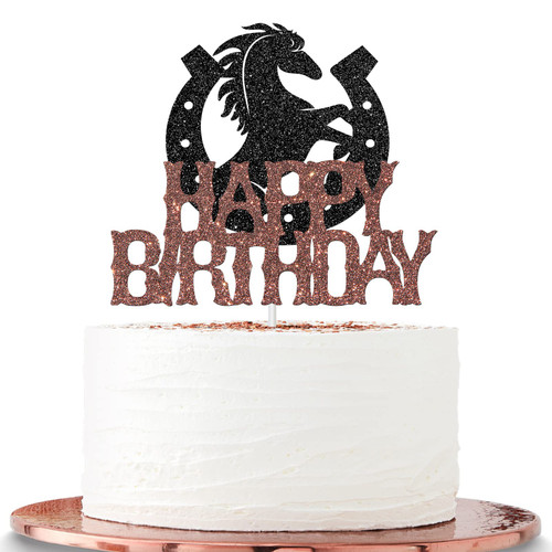 Halawawa Horse Happy Birthday Cake Topper, Western Cowboy Cowgirl Birthday Theme Party Decoration, Horse Racing Party Supplies for Western Teenager Boys Girls Men Women Birthday, Black & Brown Halawawa Horse Happy Birthday Cake Topper, Western Cowboy Cowgirl Birthday Theme Party Decoration, Horse Racing Party Supplies for Western Teenager Boys Girls Men Women Birthday, Black & Brown