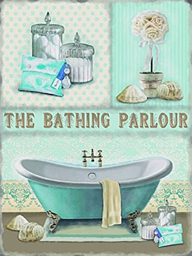 The Bathing Parlour Small Steel Sign 8" x 6" (og)