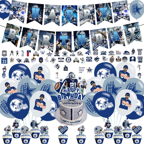 Cowboys Party Supplies,Birthday Party Decorations for Cowboys for Kids with Happy Birthday Banner,Cake Topper ,Balloons for Football Theme Birthday Party Decorations Cowboys Party Supplies,Birthday Party Decorations for Cowboys for Kids with Happy Birthday Banner,Cake Topper ,Balloons for Football Theme Birthday Party Decorations