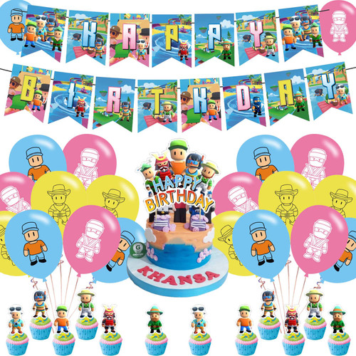 Stumble Guys Birthday Party Supplies, Stumble Guys Party Decorations,Stumble Guys Party Theme Includes Balloons,Banner,Cake Toppers for Kids Birthday Theme Party Decorations Stumble Guys Birthday Party Supplies, Stumble Guys Party Decorations,Stumble Guys Party Theme Includes Balloons,Banner,Cake Toppers for Kids Birthday Theme Party Decorations