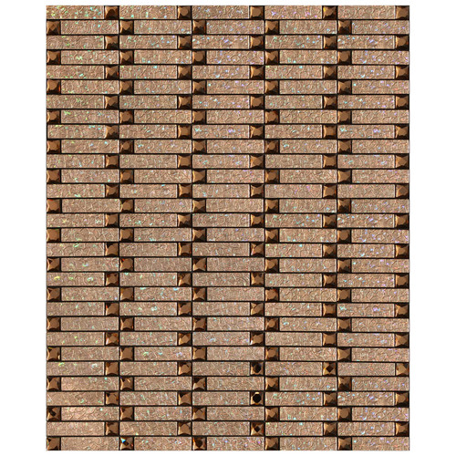 Peel and Stick Backsplash Tiles for Kitchen Backsplash,Self Adhesive Metal Backsplash, Stick Tiles for Bathroom Tiles Peel and Stick Tile Brick Wall Tiles,Copper backsplash with Gold Glass Mixed