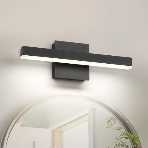 Joossnwell Black Bathroom Vanity Light Fixtures Dimmable 5CCT LED Bathroom Lighting Bar 15.75" Inch Modern Bath Lights Fixture Over Mirror 12W
