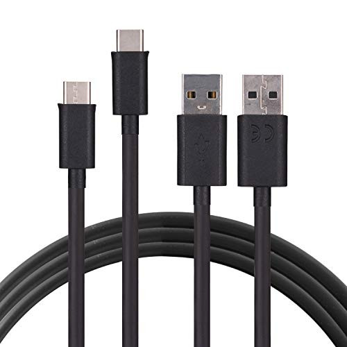 2 Pack Charger Cords for Asus ZenFone 3 ZE520KL, ZenFone 3 Max ZC520TL Data Sync Type C Power Cable, ASUS ZE553KL, ZenFone 3 Ultra ZU680KL, ASUS ZenPad USB C to USB A 3.3ft(Black)