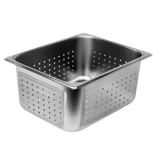 Excellante Half Size 6-Inch Deep Perforated 24 Gauge Steam Pans