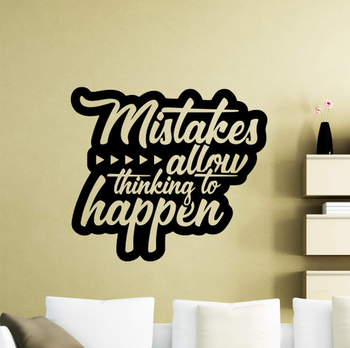 Mistakes Allow Thinking to Happen Math Wall Decal Sign Math Quotes Mathematics Poster Math Wall Decor Science Math Wall Art Classroom Sticker Teacher Gift Study Mural Removable Education Print 165ct