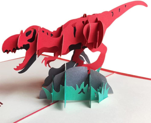 OLIREXD Dinosaur Birthday Card Popup Cards,3D Cards Pop Up Birthday Cards Kids Mom Dad Husband Wife,Funny Greeting Cards, 3D Fathers Day Card, Love Father Boy Girl Son Daughter