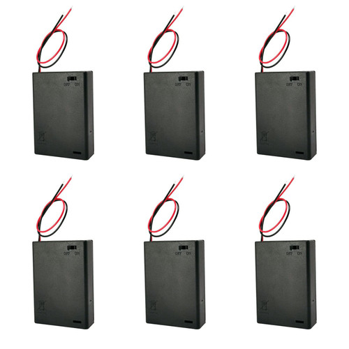 Lpdphanxfkx 4.5V Battery Holder, 6 Pcs 3 AA Battery Box, 3 Slot AA Battery Holder, AA Battery Case, with Leads and Switch for DIY and Maintenance