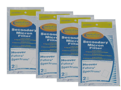 4 sets Hoover #38765009 Secondary Filter Futura Spectrum Canister Vacuum