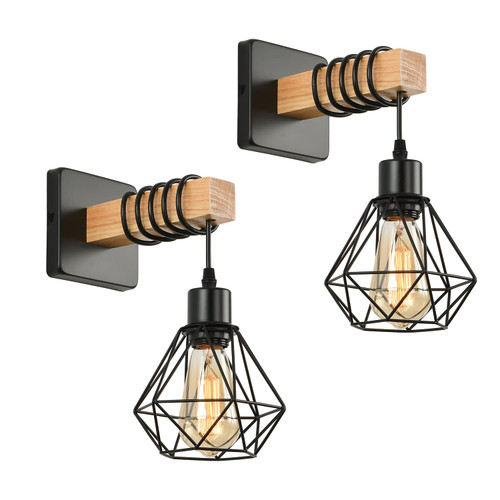 CAFULAM Rustic Wall Light Fixtures, Oil Rubbed Bronze Finish Indoor Vintage Wall Light Wall Sconce Industrial Lamp Fixture Glass Shade Farmhouse Metal Sconces Wall Lights