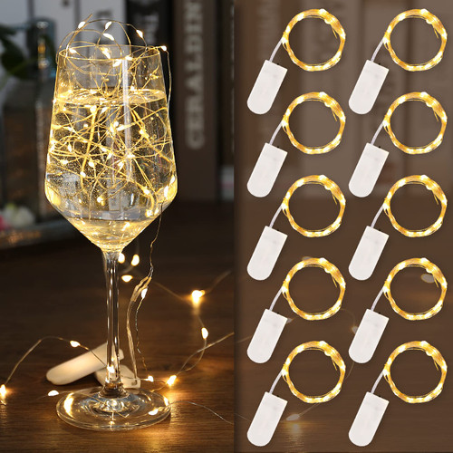 HXWEIYE 10 Pack Fairy Lights Battery Operated, 7ft 20LED Warm White Mini String Lights with 25 Hooks on Wall, Waterproof Firefly Starry Lights for Bedroom Indoor Outdoor Mason Jars DIY Wedding Party HXWEIYE 10 Pack Fairy Lights Battery Operated, 7ft 20LED Warm White Mini String Lights with 25 Hooks on Wall, Waterproof Firefly Starry Lights for Bedroom Indoor Outdoor Mason Jars DIY Wedding Party