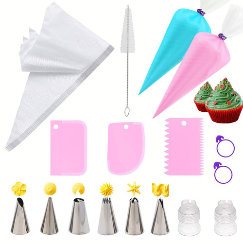 39Pcs Piping Bags and Tips Set, Cake Decorating Supplies for Baking with Disposable Pastry Bags and Tips,Silicone Rings,Converters,Cake Decor Tools for Cream Frosting,Cookie Icing Cakes Cupcakes 39Pcs Piping Bags and Tips Set, Cake Decorating Supplies for Baking with Disposable Pastry Bags and Tips,Silicone Rings,Converters,Cake Decor Tools for Cream Frosting,Cookie Icing Cakes Cupcakes