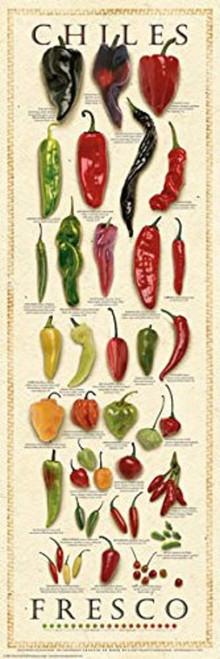First Art Source Laminated Chiles Fresco Ziegler & Keating Kitchen Cooking Print Poster 12x36