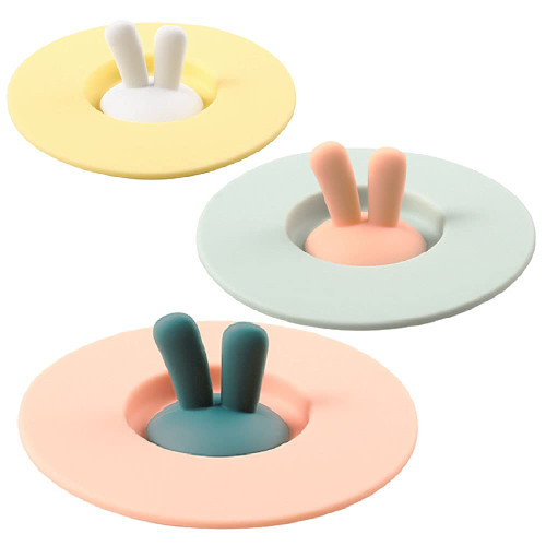 PIVHWIR Silicone Cup Lids Set of 3, Food Grade Rabbit Ear Silicone Cup Covers Anti-dust Airtight Seal for Mugs, Tea Cups, Hot Cup Lids, Coffee Cup PIVHWIR Silicone Cup Lids Set of 3, Food Grade Rabbit Ear Silicone Cup Covers Anti-dust Airtight Seal for Mugs, Tea Cups, Hot Cup Lids, Coffee Cup