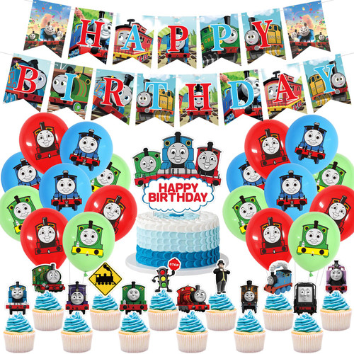 Thomas Train birthday party supplies, including cake caps, cupcake caps, flags, Latex Balloons, It is very suitable for boy's and girl themed birthday party supplies. Thomas Train birthday party supplies, including cake caps, cupcake caps, flags, Latex Balloons, It is very suitable for boy's and girl themed birthday party supplies.