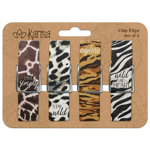 Karma Gifts Chip Clips, Animal Prints