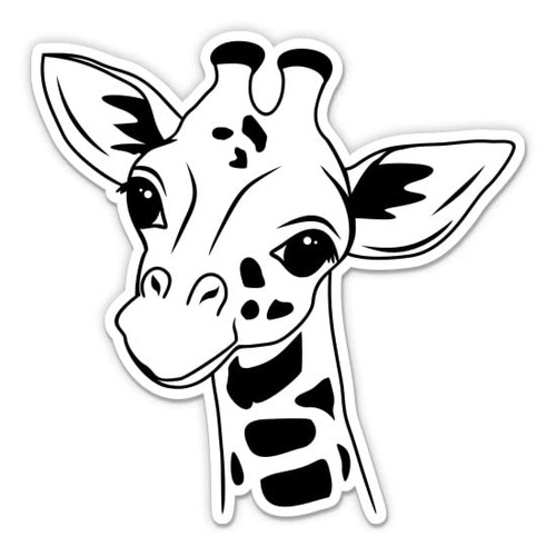 Giraffe Cutie Sticker - 3" Laptop Sticker - Waterproof Vinyl for Car, Phone, Water Bottle - Giraffe Decal