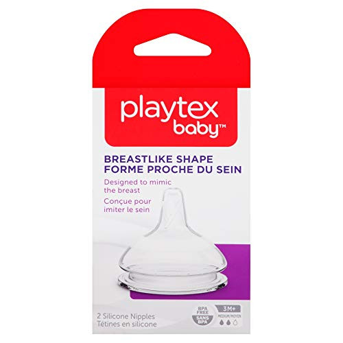 Playtex Baby BreastLike Bottle Nipple, Medium Flow - 2 Count