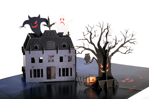 DKT BRO DKT Handmade Pop up Halloween cards - Halloween Greeting Cards , Halloween Pop Up Cards, Halloween Cards for Kids, Halloween Celebration Cards (Haunted House-Halloween Greeting Cards Ver4)