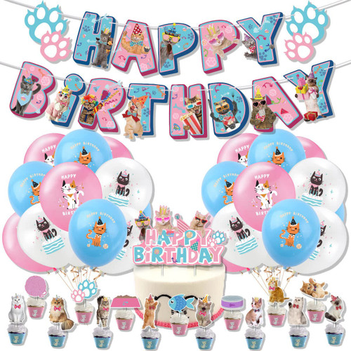 Cat Birthday Decorations Cat Themed Birthday Party Supplies Cat Face Happy Birthday Banner Cat Print Balloon Cake Toppers Cat Lover Kids Cat Theme Birthday Party Pet Adoption Party Decorations Cat Birthday Decorations Cat Themed Birthday Party Supplies Cat Face Happy Birthday Banner Cat Print Balloon Cake Toppers Cat Lover Kids Cat Theme Birthday Party Pet Adoption Party Decorations