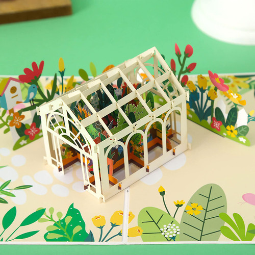 yaartz 3D Pop Up Card Greeting Card with Envelope and Note Tag-All Occasion Card-Greenhouse
