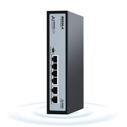 SODOLA 4 Port PoE+ Switch | 4 PoE+ Ports &2 Fast Ethernet uplink,65W 802.3af/at, Extend Function, Fanless Metal,Plug & Play Unmanaged Network Switch