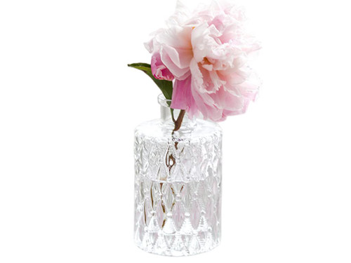 Embossed Diamond Small Glass Vase,Mini Clear Vase Hydroponics Planter Glass Bud Vase Decorative for Wedding Home Table Centerpieces(Clear 6)