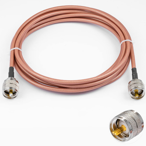 POBADY PL 259 Cable UHF Male PL-259 to UHF Male PL-259 Low Loss Coax Cable UHF Jumper Cable PL-259 RG400 10FT/3M for Walkie Talkie CB Radio SWR Meter Antenna Analyzer