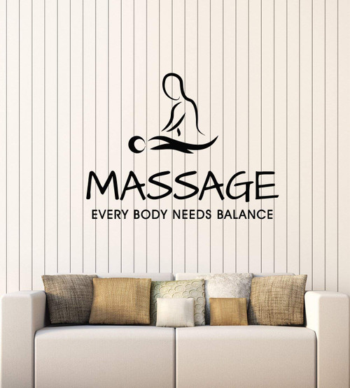 Vinyl Wall Decal Masseur Spa Massage Balance Relax Therapy Stickers Mural Large Decor (g3442) Black Vinyl Wall Decal Masseur Spa Massage Balance Relax Therapy Stickers Mural Large Decor (g3442) Black